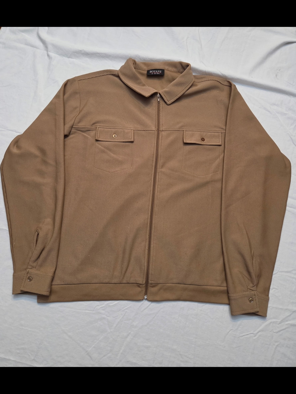 Botany Men's Lightweight Tan Zip Shirt Jacket